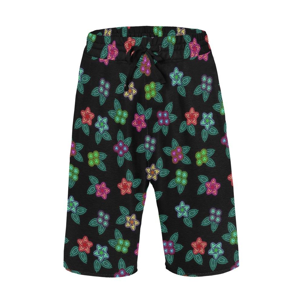 Berry Flowers Black Men's All Over Print Casual Shorts (Model L23) short e-joyer 