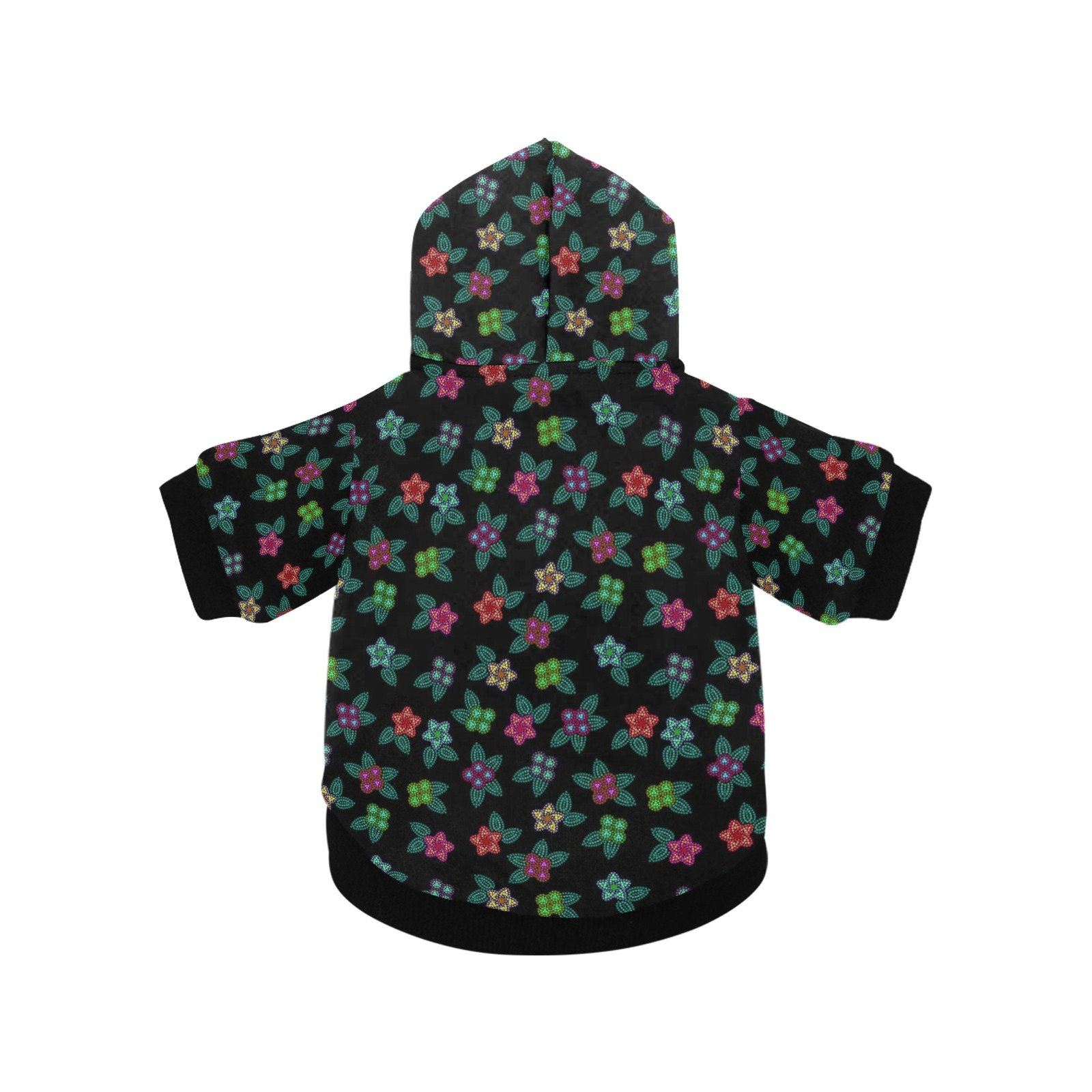 Berry Flowers Black Pet Dog Hoodie Pet Dog Hoodie e-joyer 