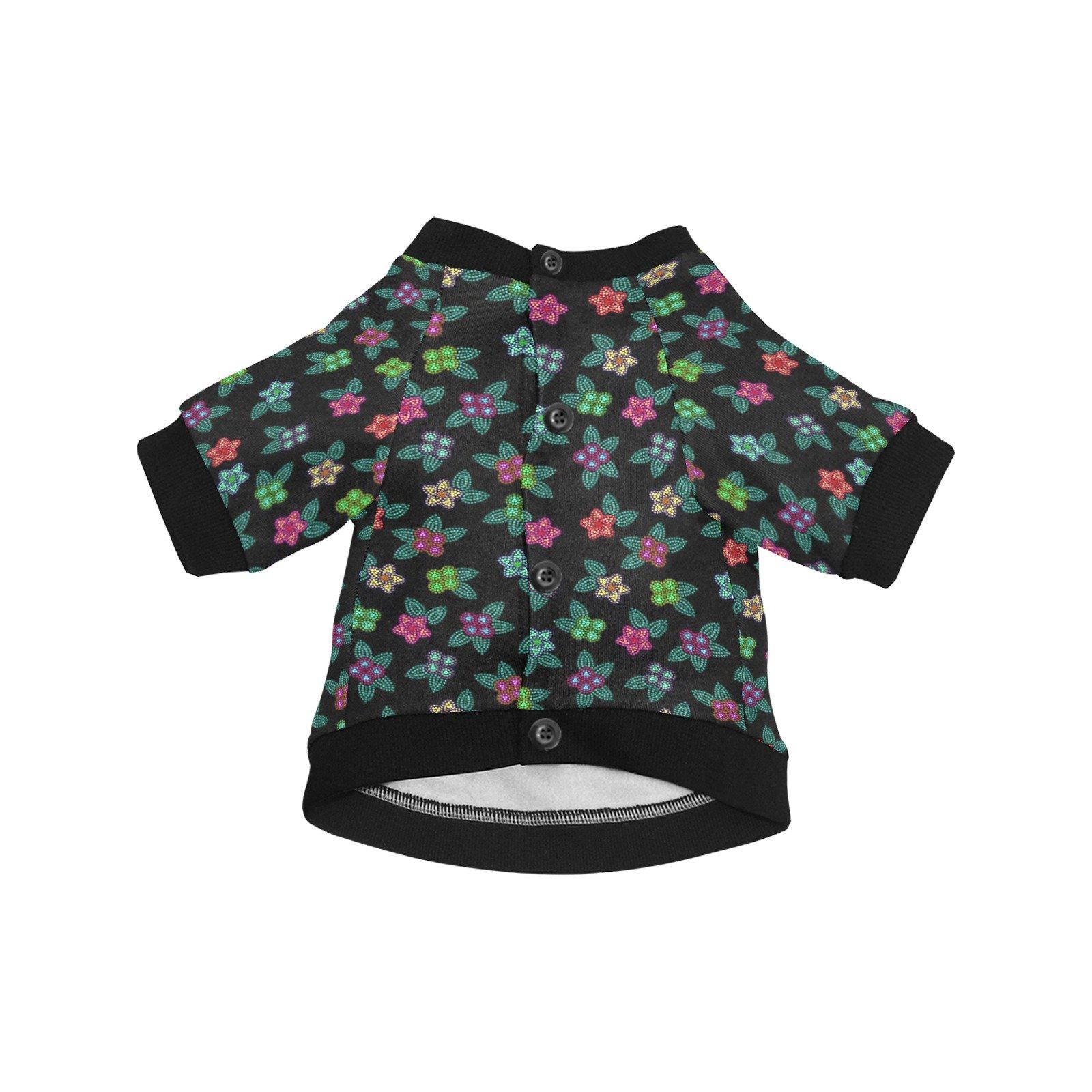 Berry Flowers Black Pet Dog Round Neck Shirt Pet Dog Round Neck Shirt e-joyer 