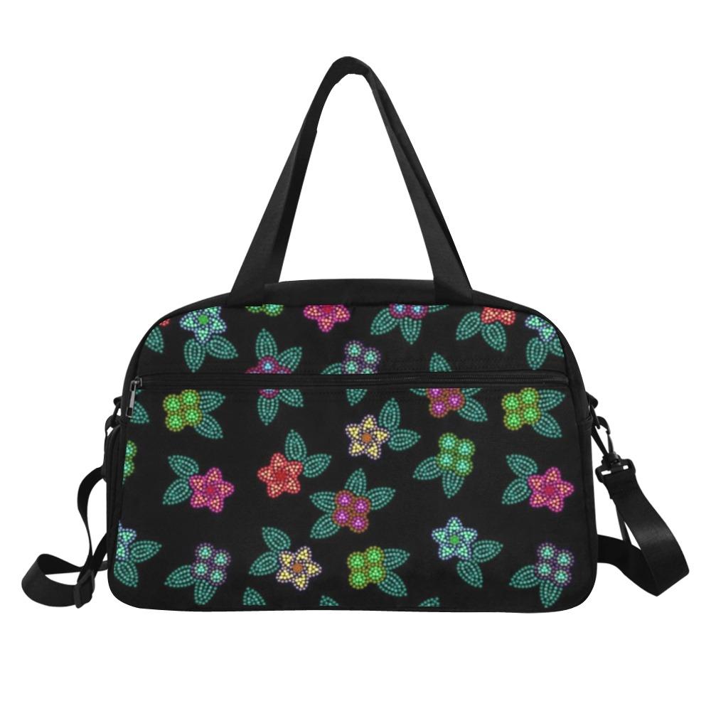 Berry Flowers Black Weekend Travel Bag (Model 1671) bag e-joyer 