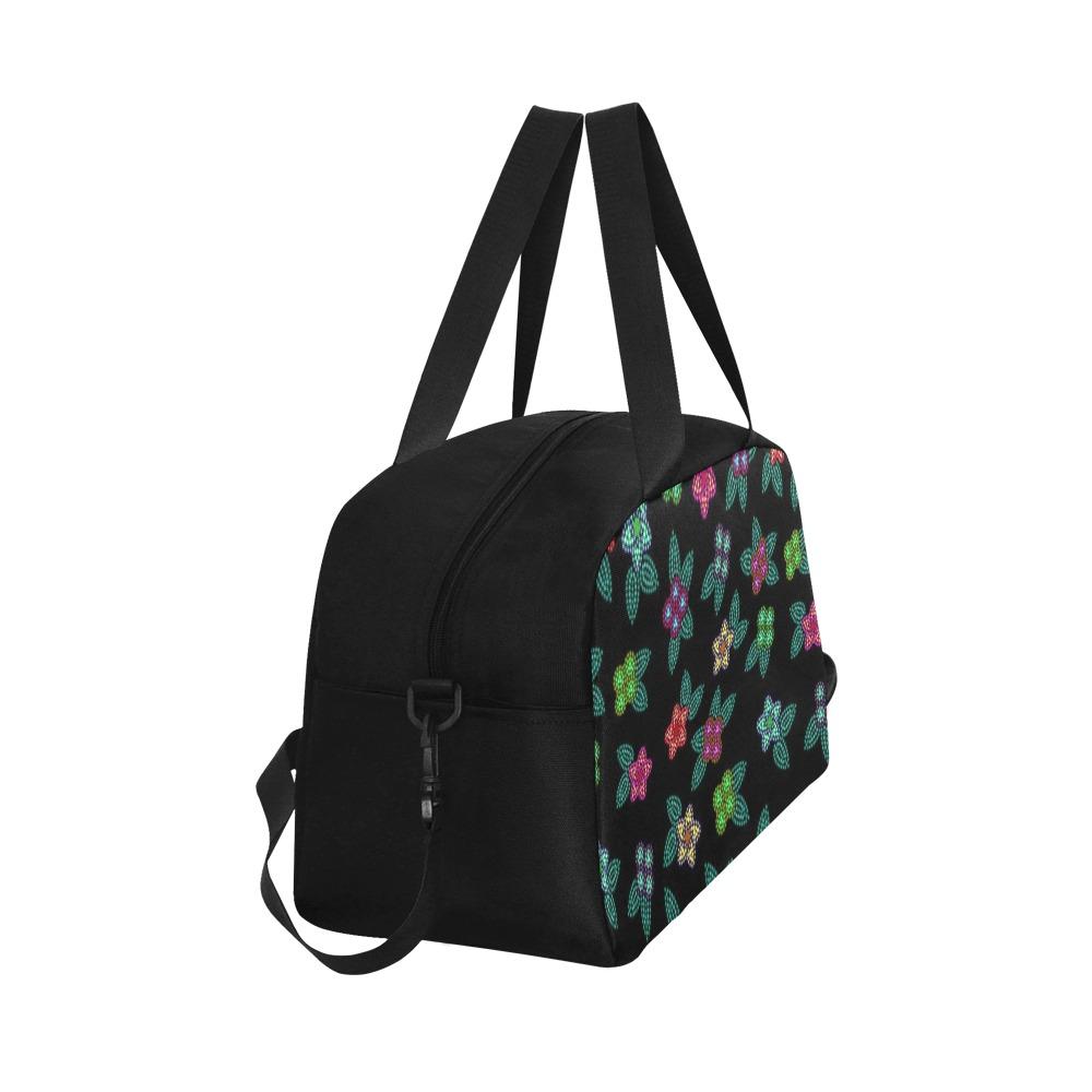 Berry Flowers Black Weekend Travel Bag (Model 1671) bag e-joyer 
