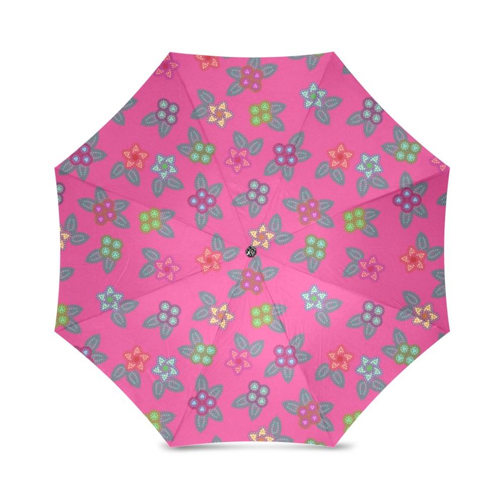 Berry Flowers Foldable Umbrella (Model U01) Foldable Umbrella e-joyer 