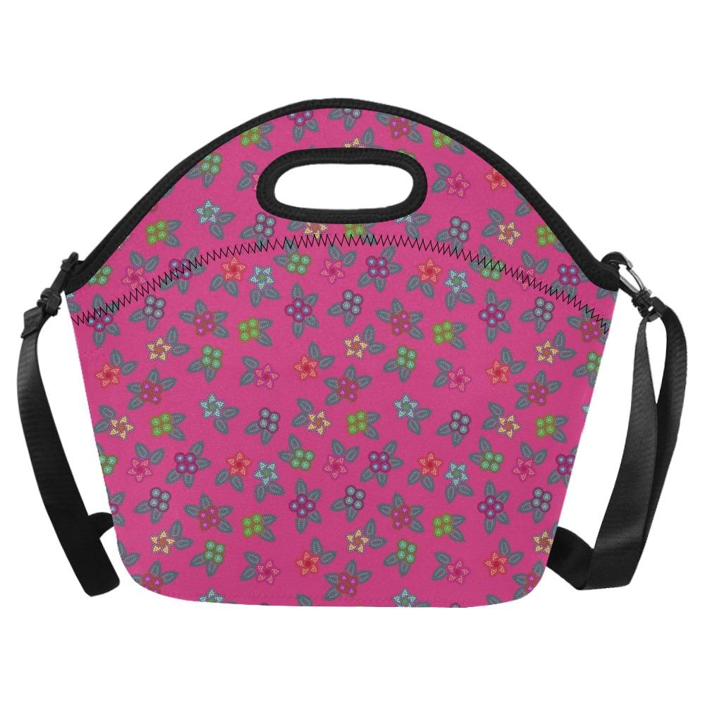 Berry Flowers Neoprene Lunch Bag/Large (Model 1669) bag e-joyer 