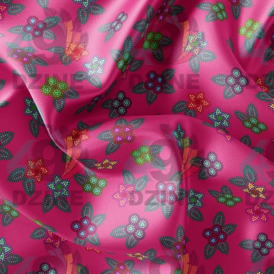 Berry Flowers Satin Fabric 49DzineStore 