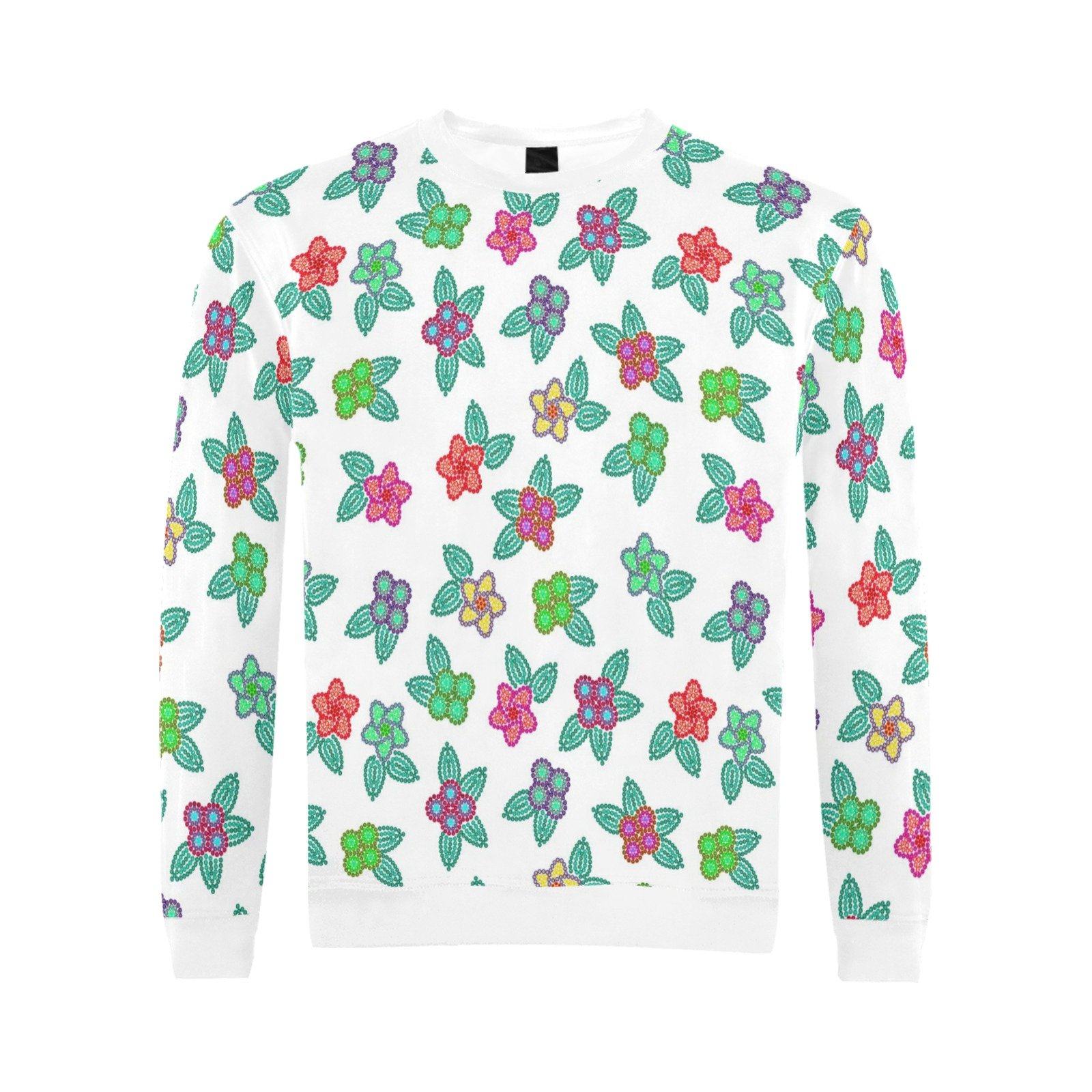 Berry Flowers White All Over Print Crewneck Sweatshirt for Men (Model H18) shirt e-joyer 