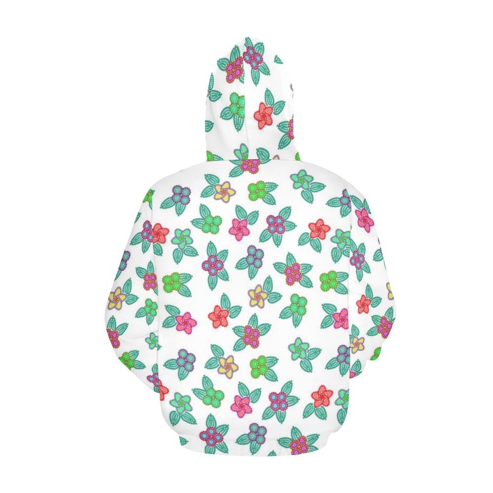 Berry Flowers White All Over Print Hoodie for Women (USA Size) (Model H13) All Over Print Hoodie for Women (H13) e-joyer 