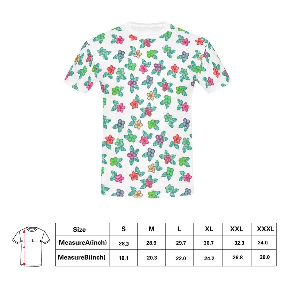 Berry Flowers White All Over Print T-Shirt for Men (USA Size) (Model T40) All Over Print T-Shirt for Men (T40) e-joyer 