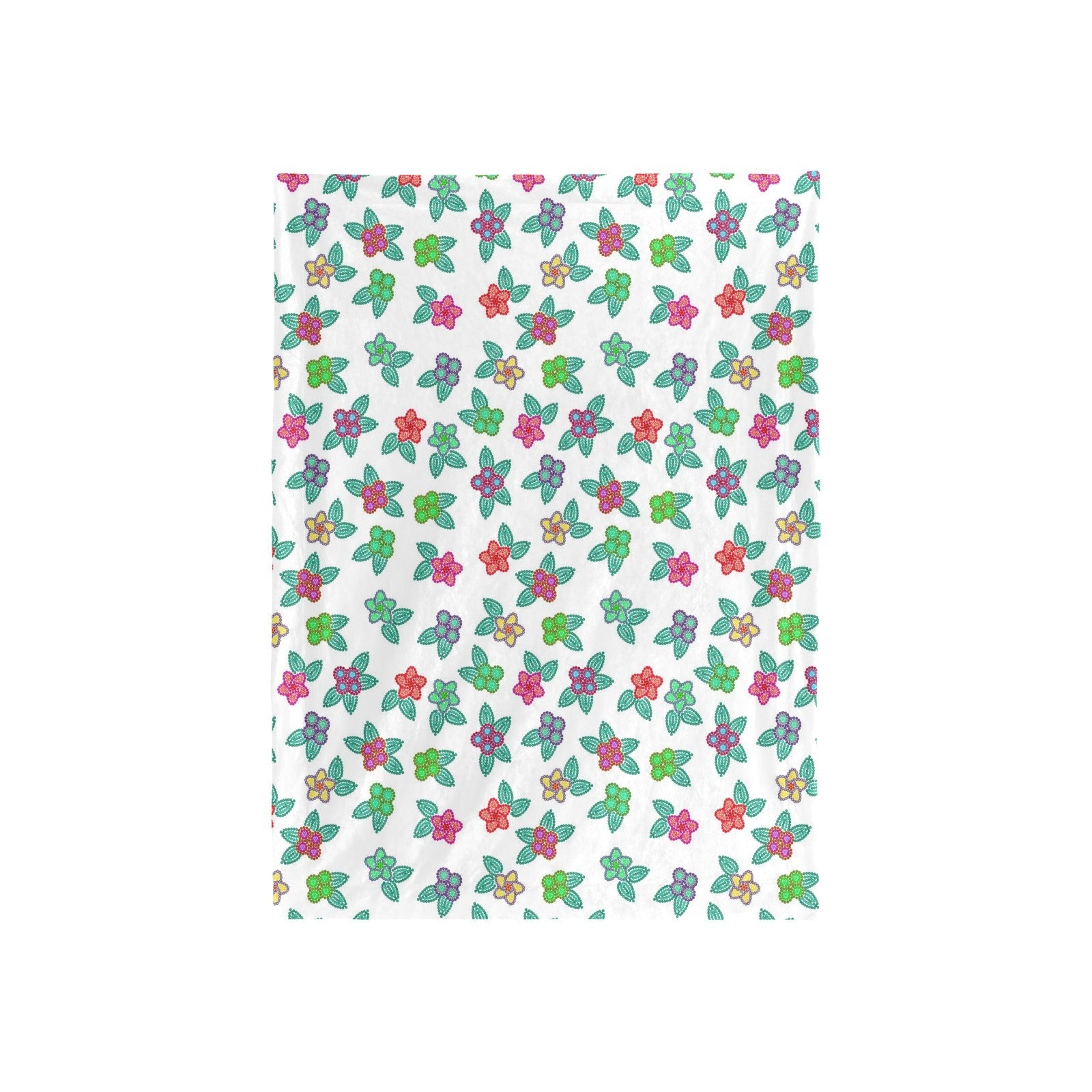 Berry Flowers White Baby Blanket 40"x50" Baby Blanket 40"x50" e-joyer 