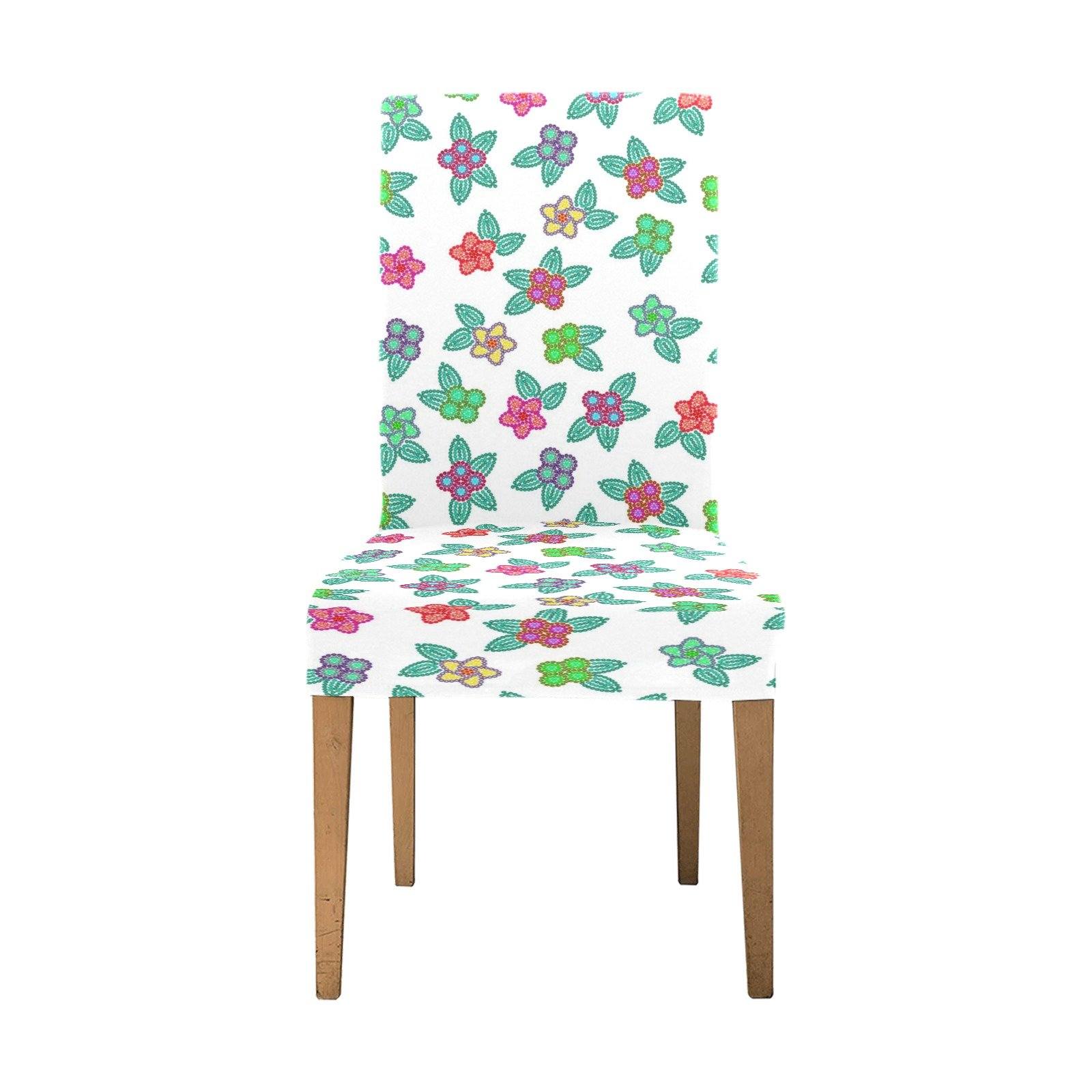 Berry Flowers White Chair Cover (Pack of 4) Chair Cover (Pack of 4) e-joyer 