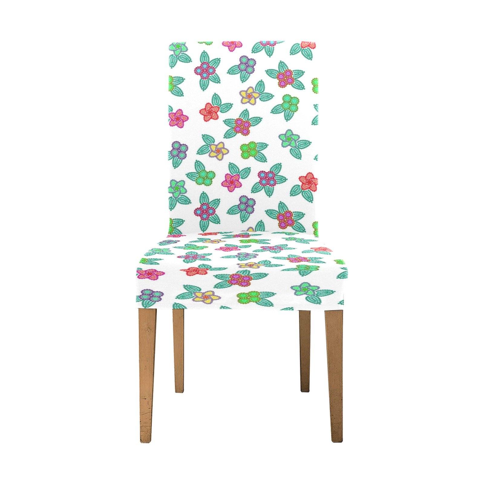 Berry Flowers White Chair Cover (Pack of 6) Chair Cover (Pack of 6) e-joyer 