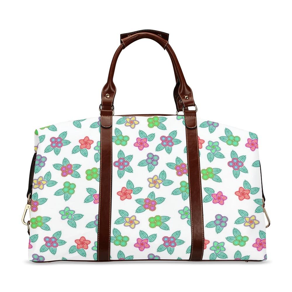 Berry Flowers White Classic Travel Bag (Model 1643) Remake Classic Travel Bags (1643) e-joyer 