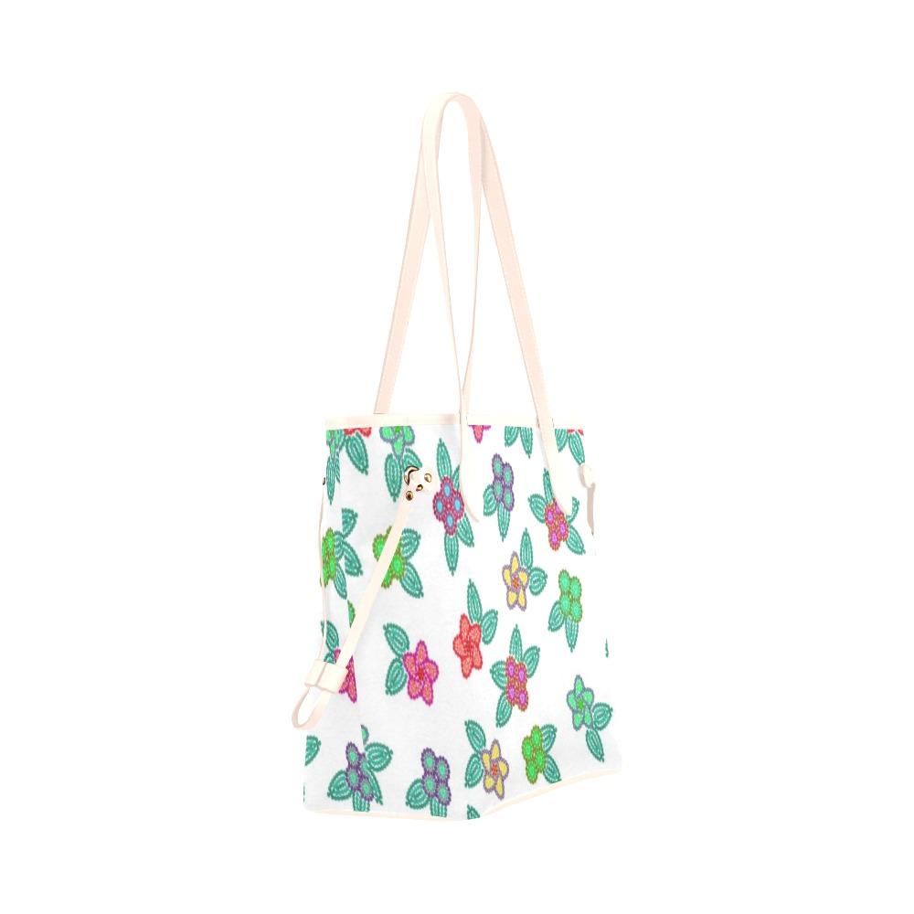 Berry Flowers White Clover Canvas Tote Bag (Model 1661) Clover Canvas Tote Bag (1661) e-joyer 