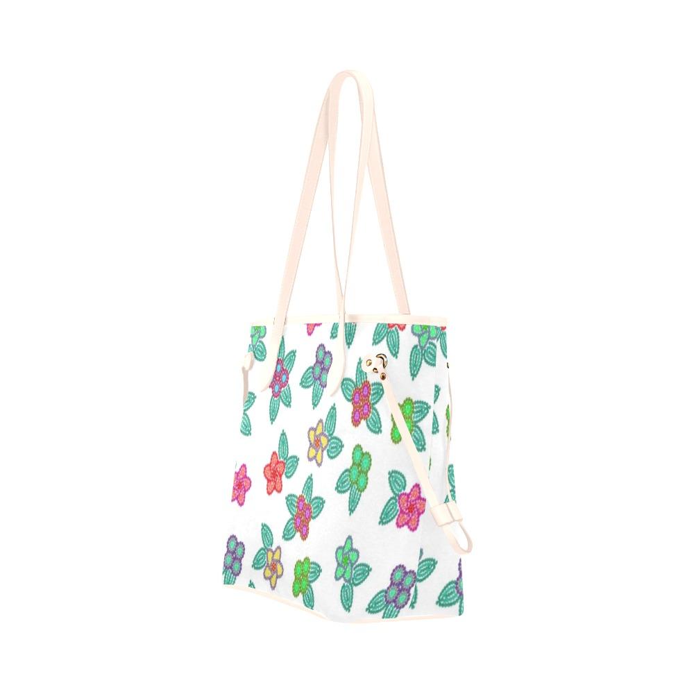 Berry Flowers White Clover Canvas Tote Bag (Model 1661) Clover Canvas Tote Bag (1661) e-joyer 