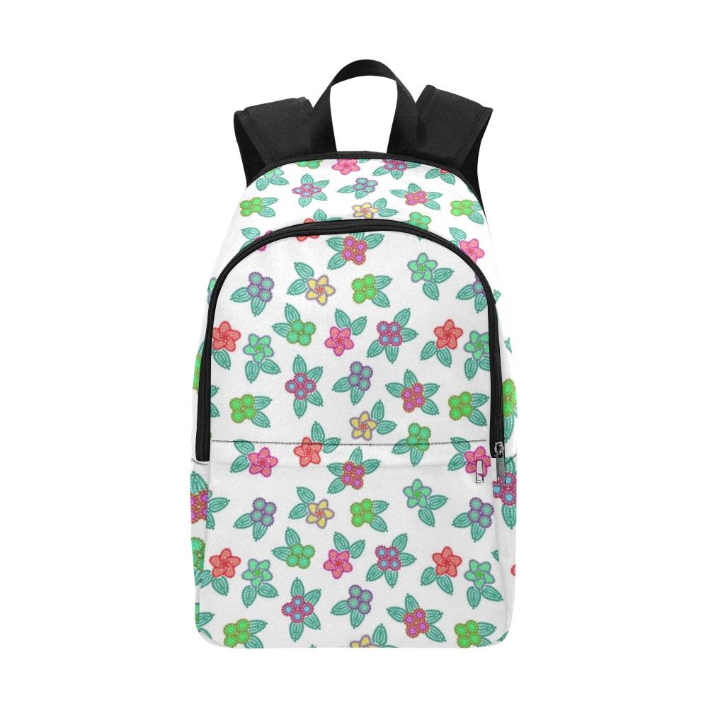 Berry Flowers White Fabric Backpack for Adult (Model 1659) Casual Backpack for Adult (1659) e-joyer 