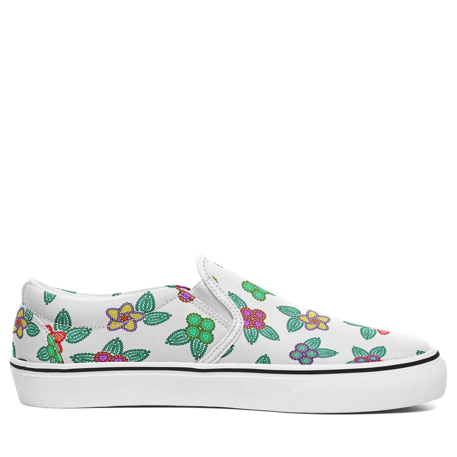 Berry Flowers White Otoyimm Canvas Slip On Shoes otoyimm Herman 