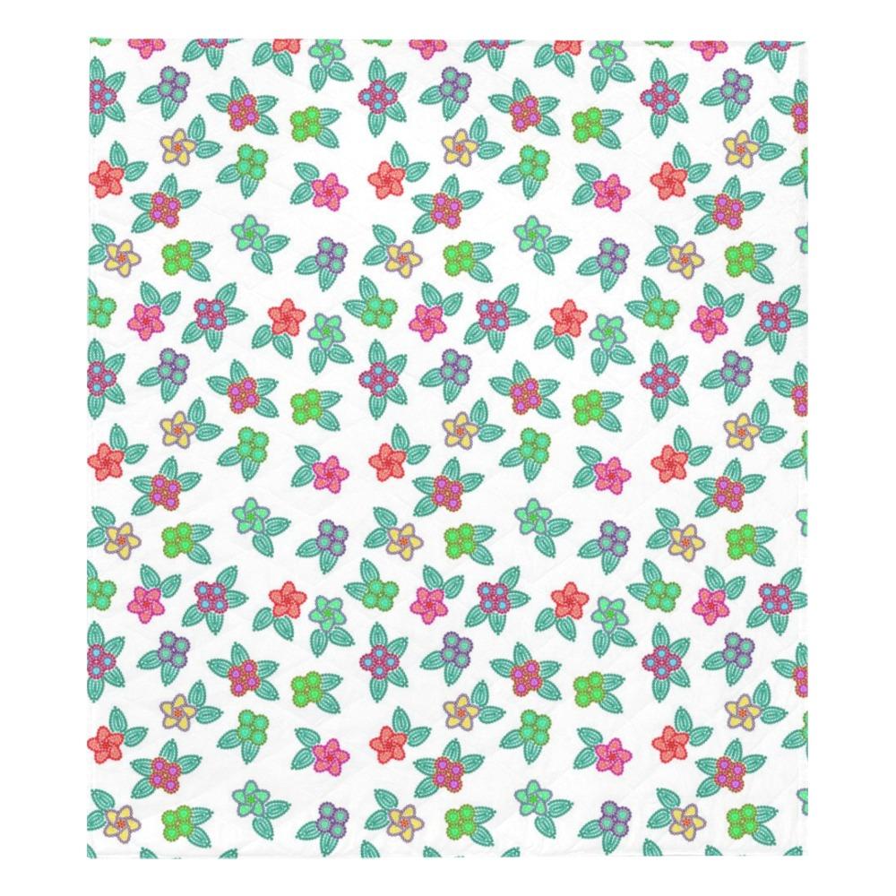 Berry Flowers White Quilt 70"x80" Quilt 70"x80" e-joyer 
