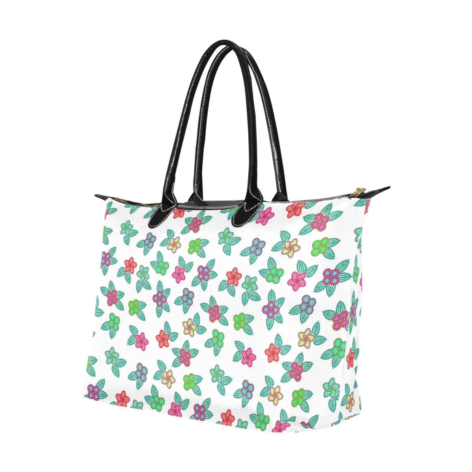 Berry Flowers White Single-Shoulder Lady Handbag (Model 1714) bag e-joyer 