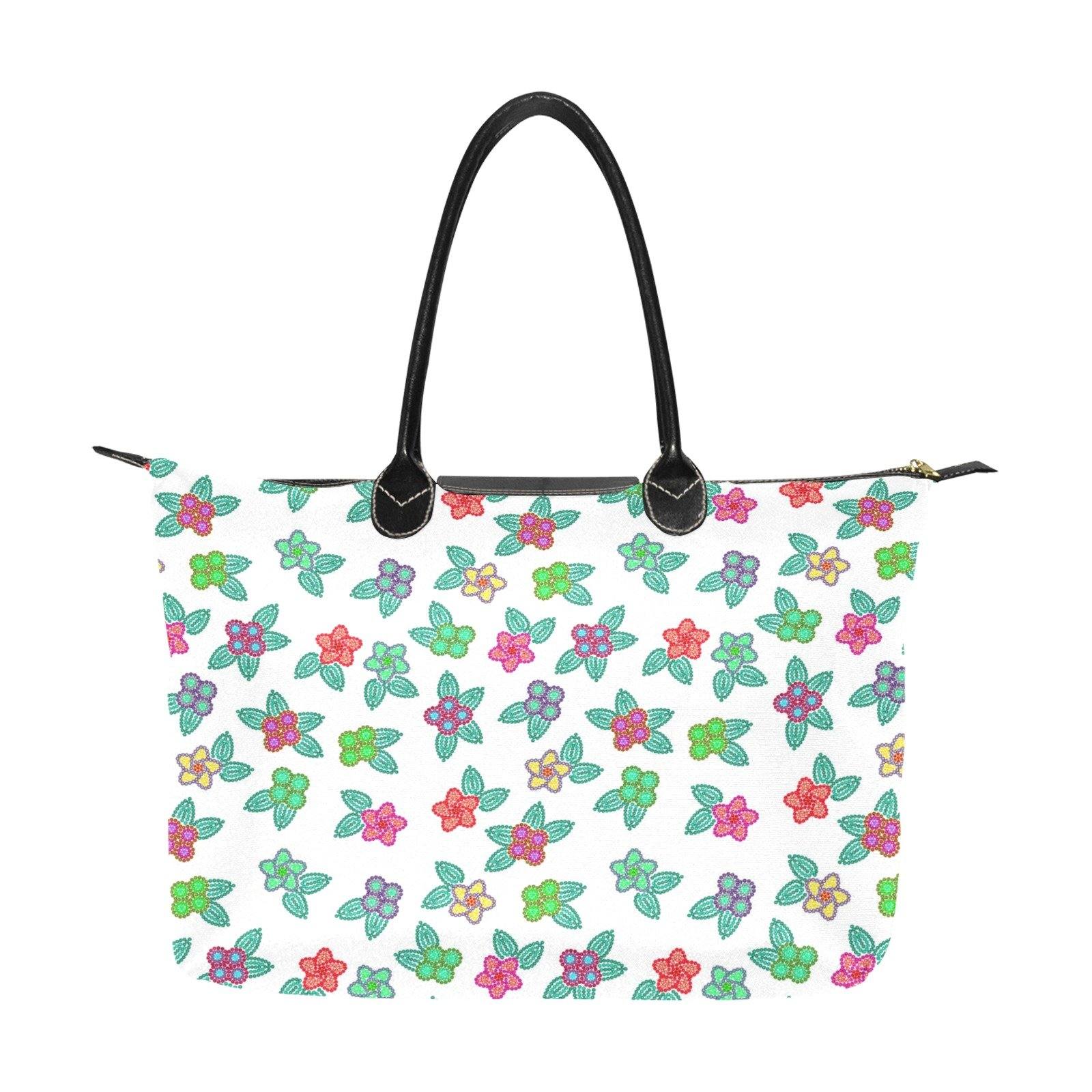 Berry Flowers White Single-Shoulder Lady Handbag (Model 1714) bag e-joyer 