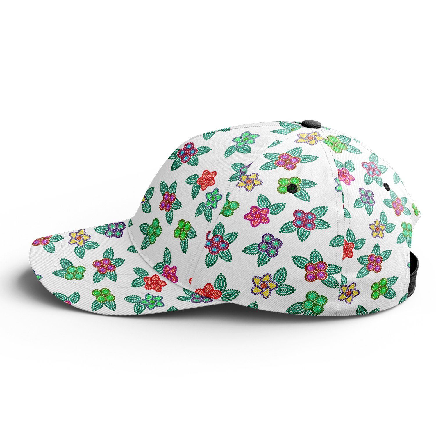 Berry Flowers White Snapback Hat hat Herman 