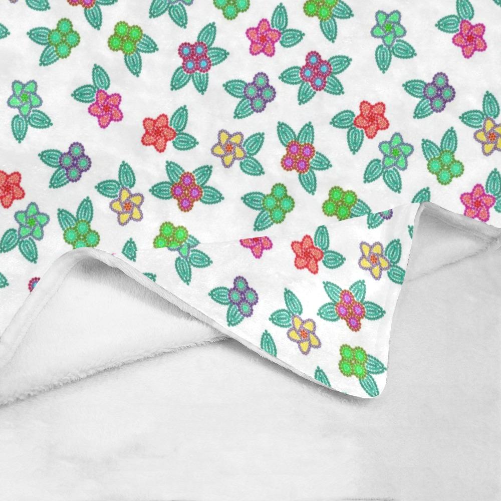 Berry Flowers White Ultra-Soft Micro Fleece Blanket 40"x50" Ultra-Soft Blanket 40''x50'' e-joyer 