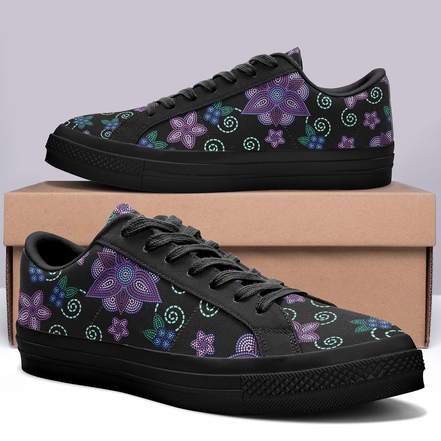 Berry Picking Aapisi Low Top Canvas Shoes Black Sole aapisi Herman 