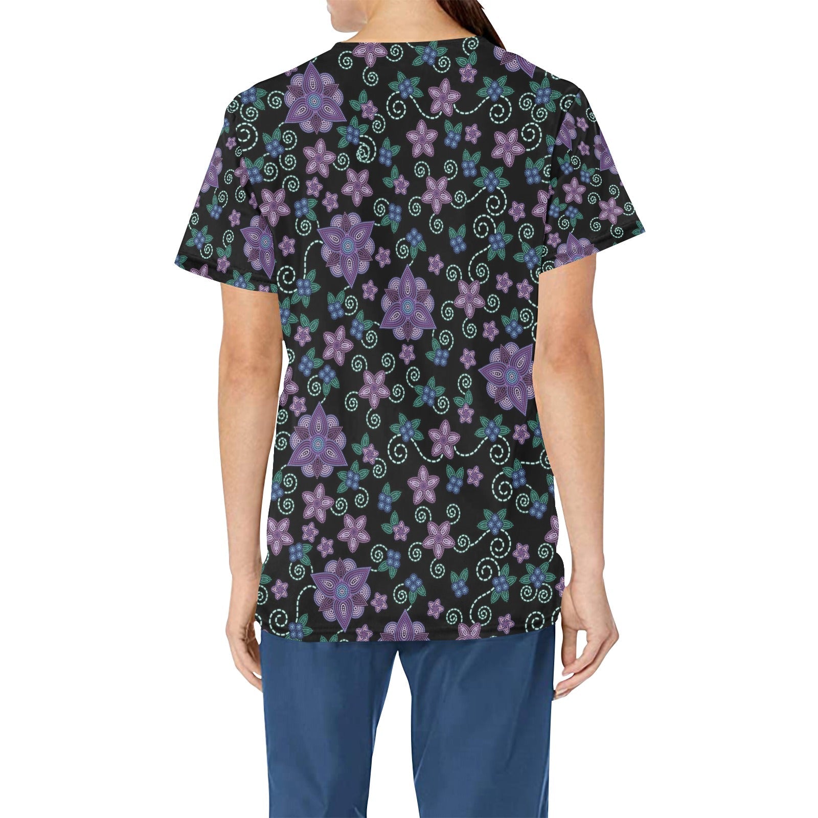 Berry Picking All Over Print Scrub Top Scrub Top e-joyer 