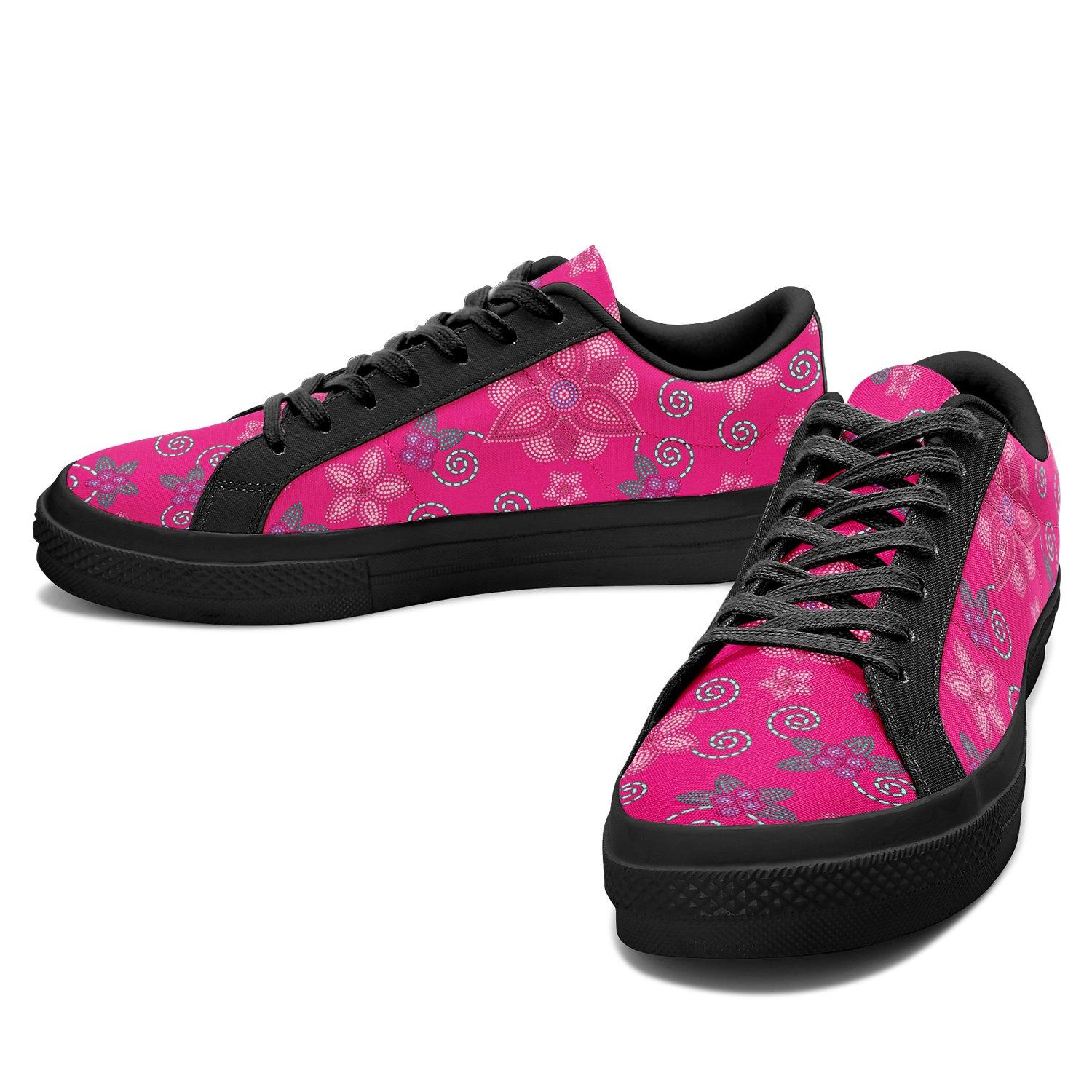 Berry Picking Pink Aapisi Low Top Canvas Shoes Black Sole aapisi Herman 