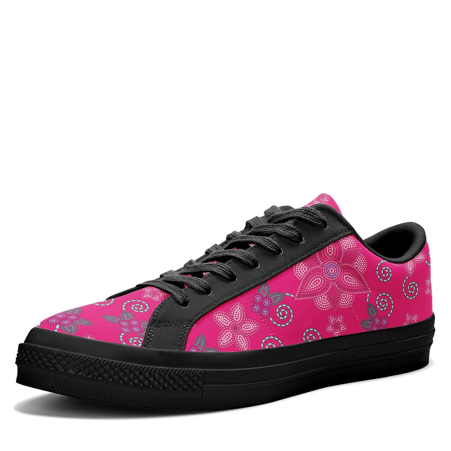Berry Picking Pink Aapisi Low Top Canvas Shoes Black Sole aapisi Herman 