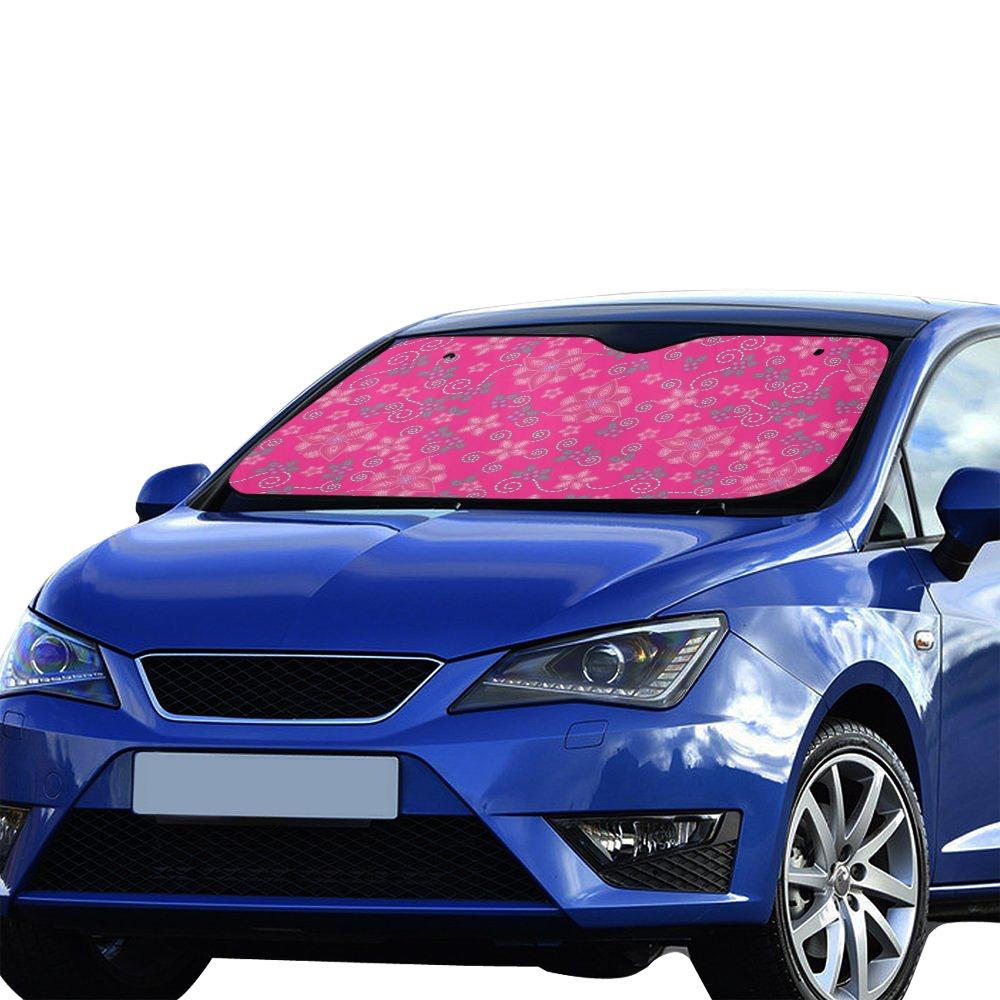 Berry Picking Pink Car Sun Shade 55"x30" Car Sun Shade e-joyer 