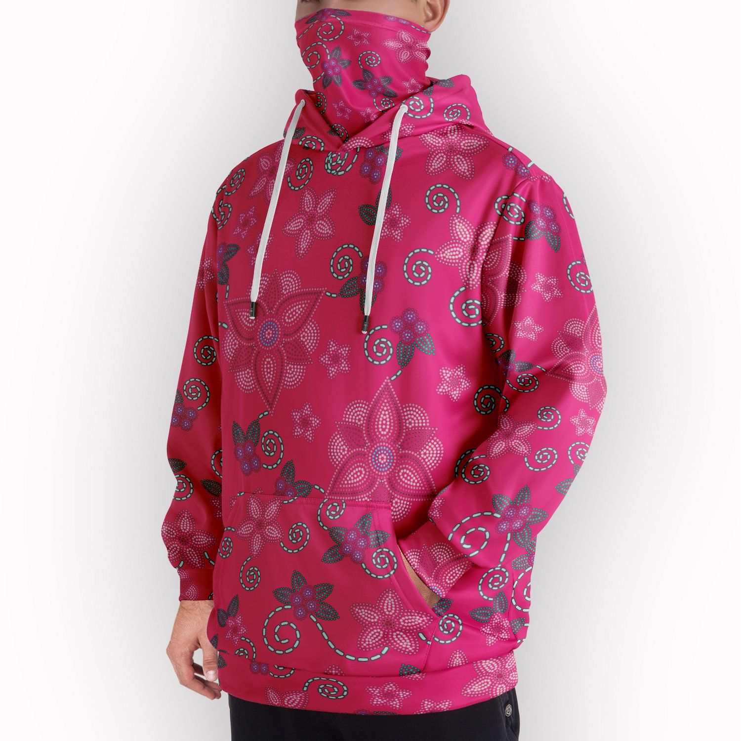 Berry Picking Pink Hoodie with Face Cover 49 Dzine 