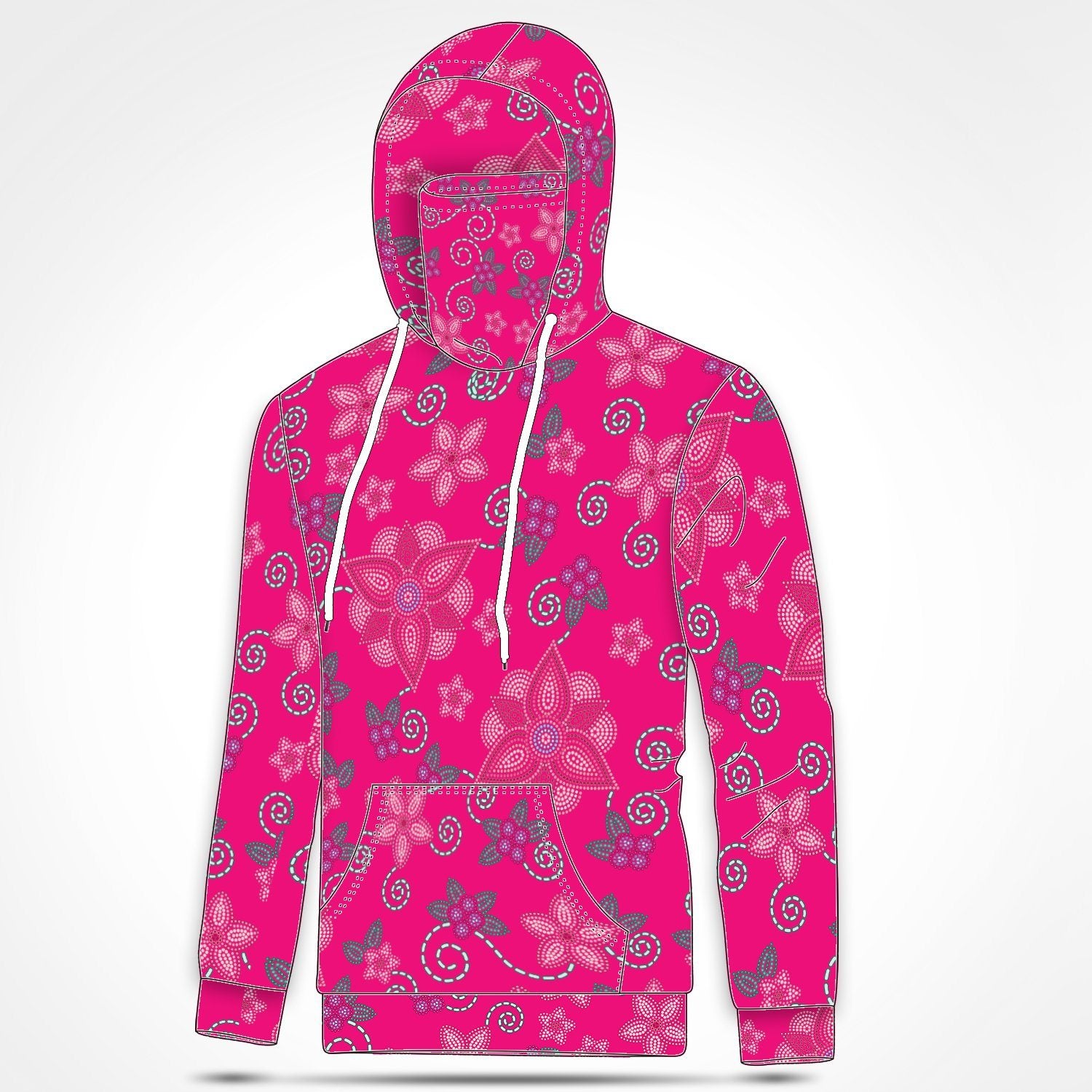 Berry Picking Pink Hoodie with Face Cover 49 Dzine 
