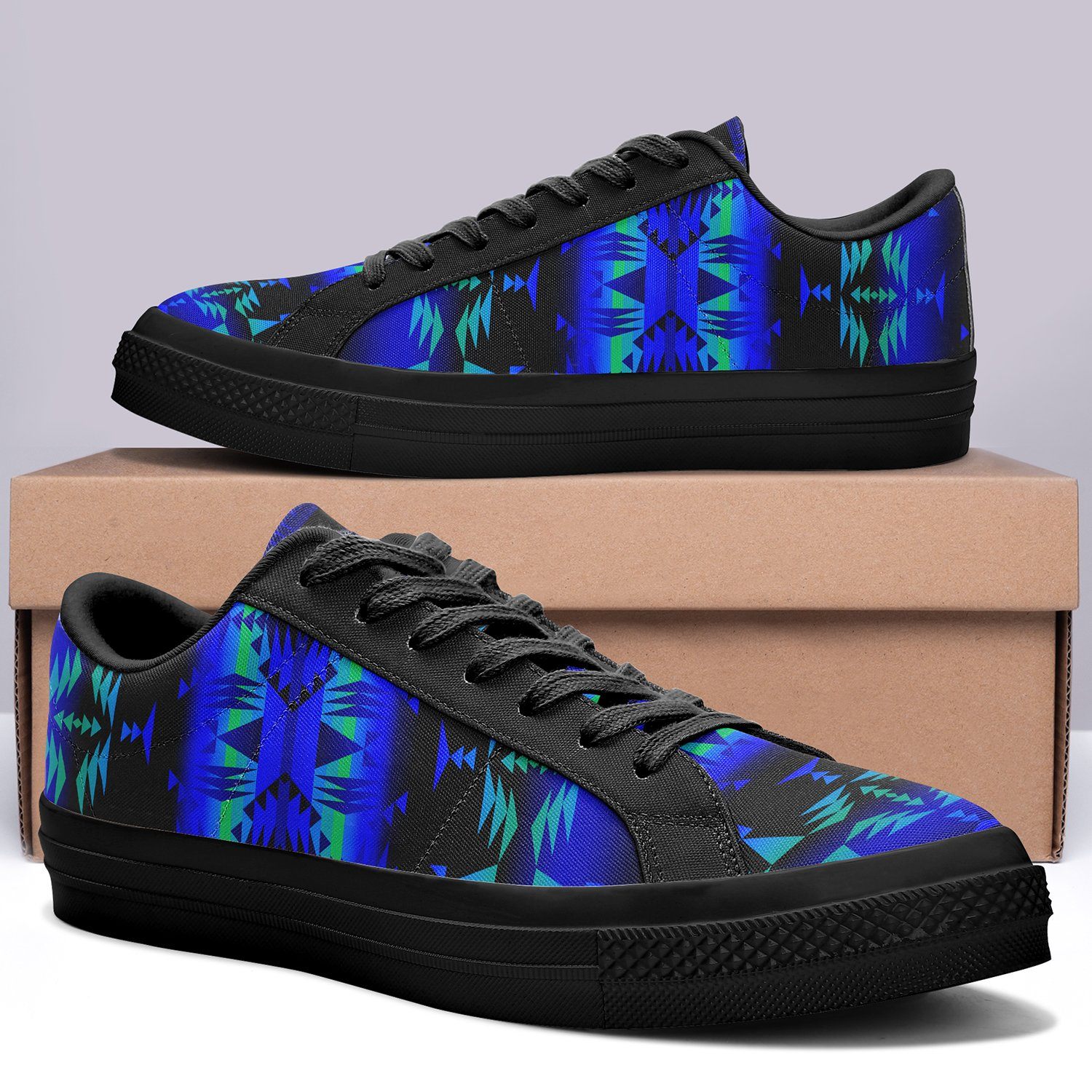 Between the Blue Ridge Mountains Aapisi Low Top Canvas Shoes Black Sole 49 Dzine 