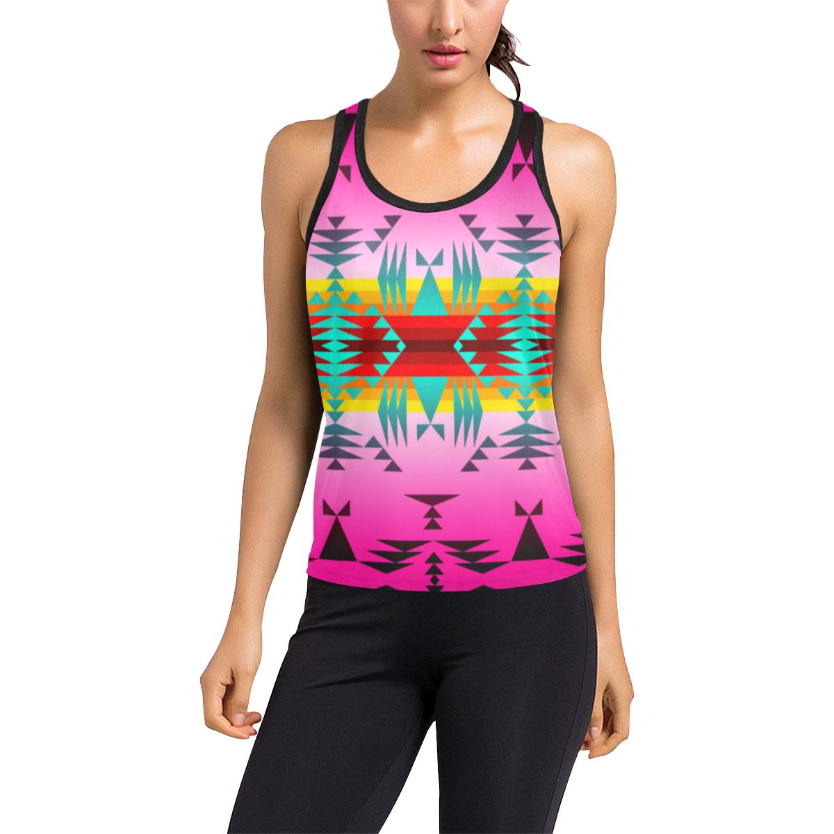 Between the Cascade Mountains Women's Racerback Tank Top (Model T60) Racerback Tank Top (T60) e-joyer 