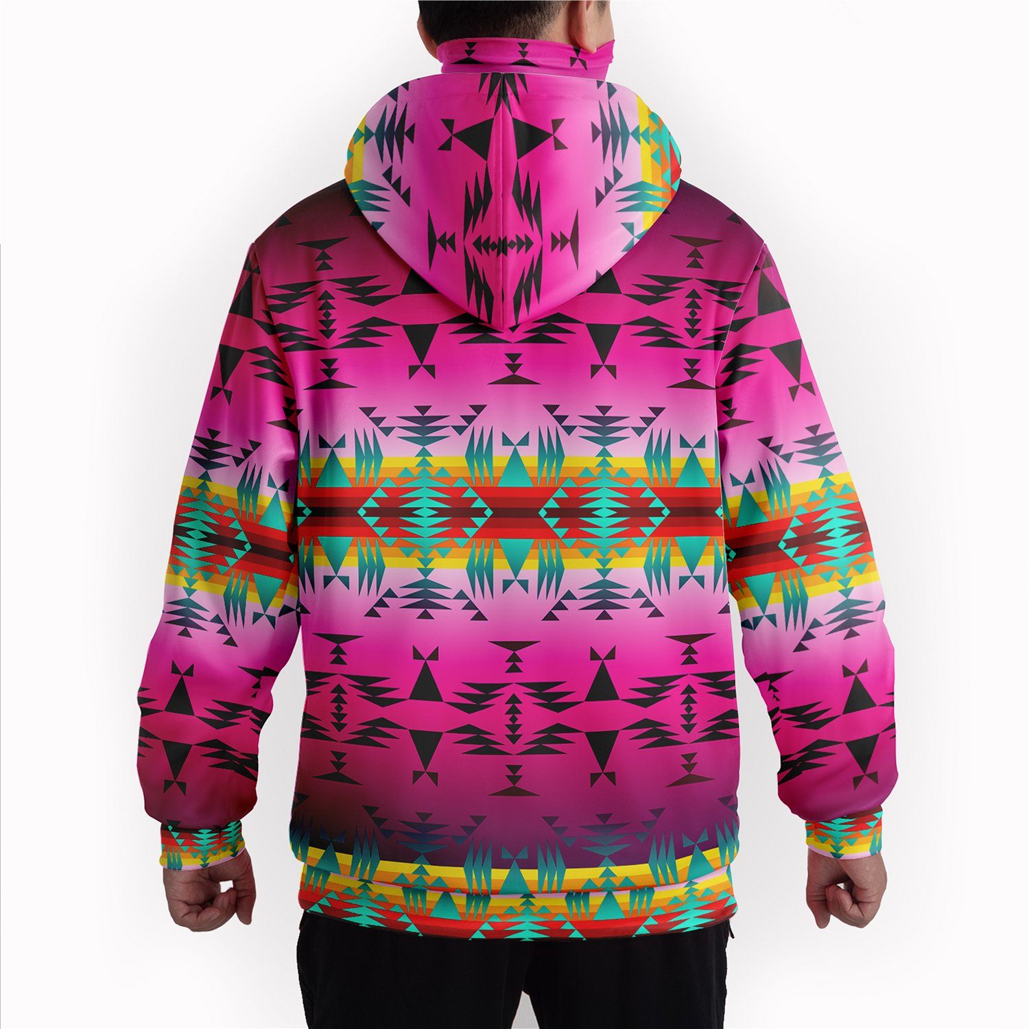 Between the Cascades Mountains Hoodie with Face Cover 49 Dzine 