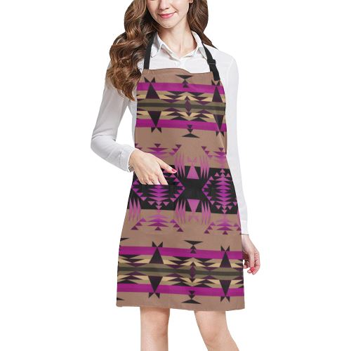 Between the Mountains Berry All Over Print Apron All Over Print Apron e-joyer 