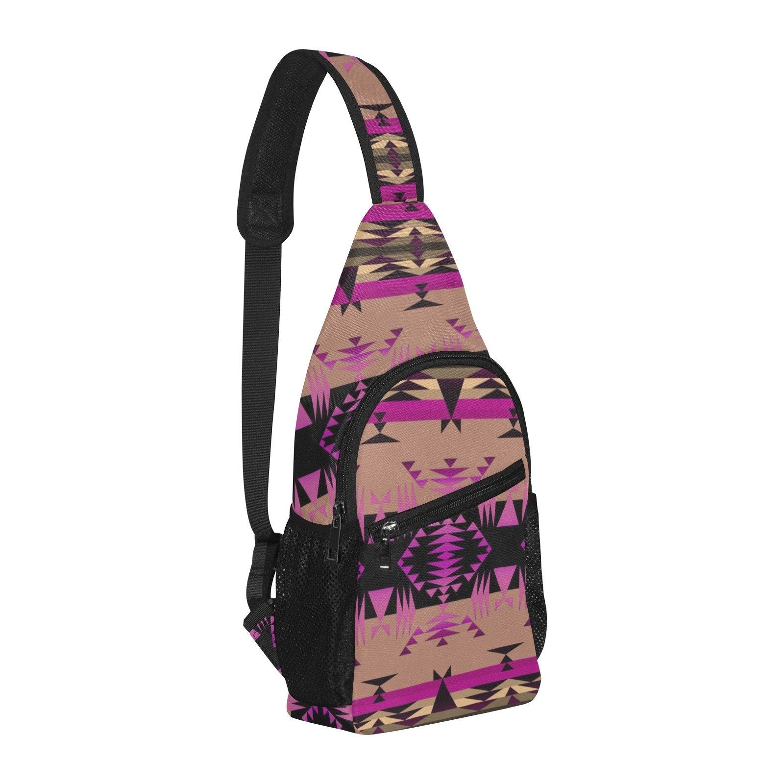 Between the Mountains Berry All Over Print Chest Bag (Model 1719) All Over Print Chest Bag (1719) e-joyer 