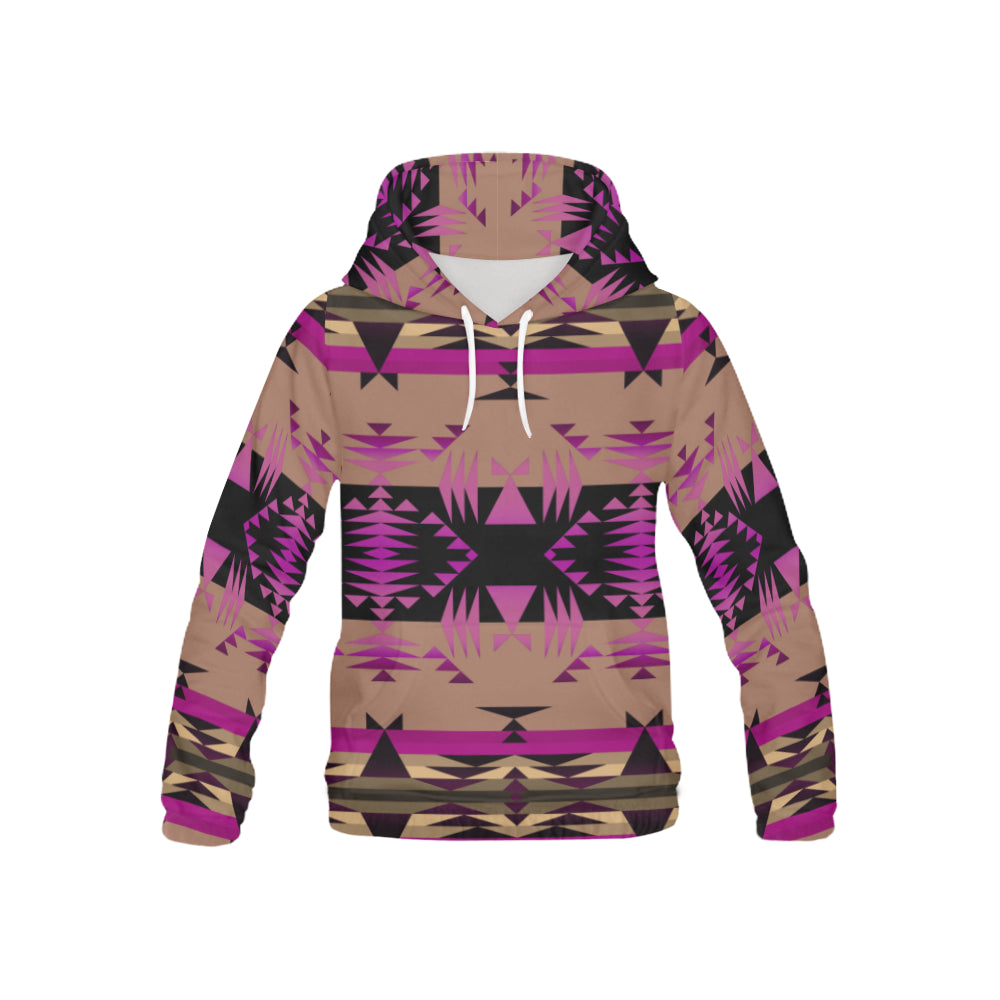 Between the Mountains Berry All Over Print Hoodie for Kid (USA Size) (Model H13) All Over Print Hoodie for Kid (H13) e-joyer 