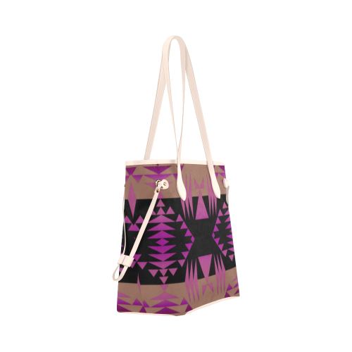 Between the Mountains Berry Clover Canvas Tote Bag (Model 1661) Clover Canvas Tote Bag (1661) e-joyer 