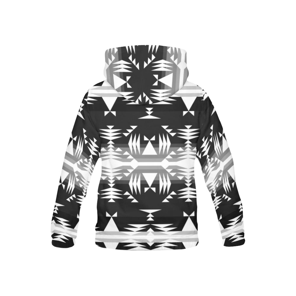 Between the Mountains Black and White All Over Print Hoodie for Kid (USA Size) (Model H13) All Over Print Hoodie for Kid (H13) e-joyer 