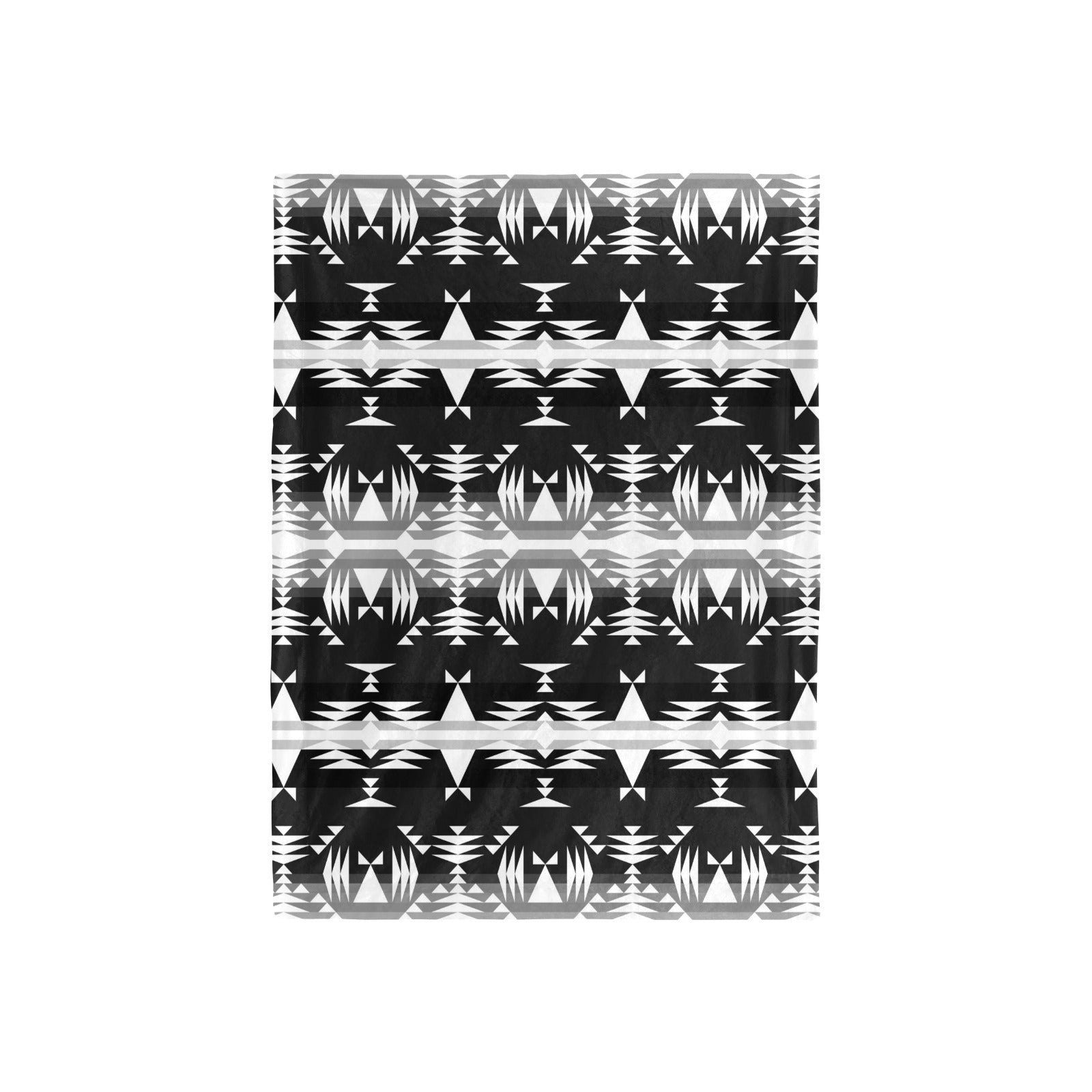 Between the Mountains Black and White Baby Blanket 40"x50" Baby Blanket 40"x50" e-joyer 