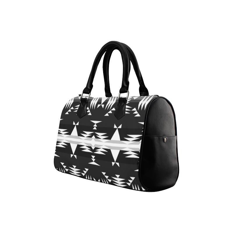 Between the Mountains Black and White Boston Handbag (Model 1621) Boston Handbags (1621) e-joyer 