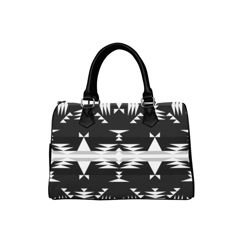 Between the Mountains Black and White Boston Handbag (Model 1621) Boston Handbags (1621) e-joyer 