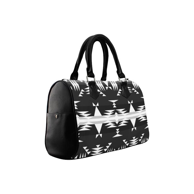 Between the Mountains Black and White Boston Handbag (Model 1621) Boston Handbags (1621) e-joyer 