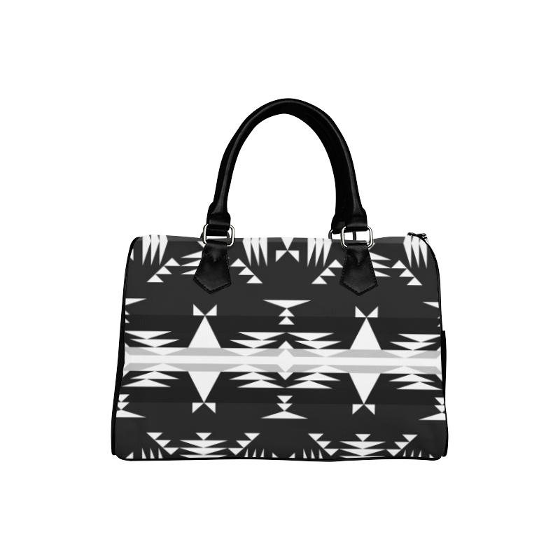 Between the Mountains Black and White Boston Handbag (Model 1621) Boston Handbags (1621) e-joyer 