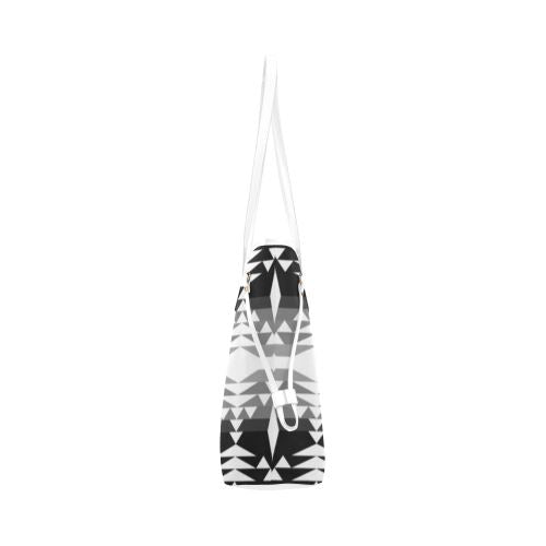 Between the Mountains Black and White Clover Canvas Tote Bag (Model 1661) Clover Canvas Tote Bag (1661) e-joyer 