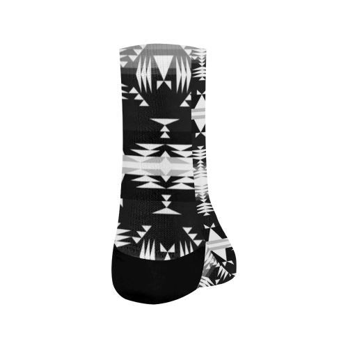 Between the Mountains Black and White Crew Socks Crew Socks e-joyer 