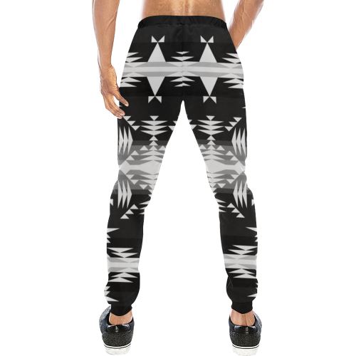 Between the Mountains Black and White Men's All Over Print Sweatpants (Model L11) Men's All Over Print Sweatpants (L11) e-joyer 