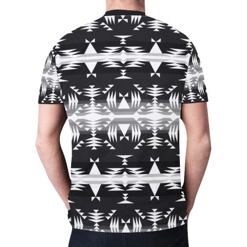 Between the Mountains Black and White New All Over Print T-shirt for Men/Large Size (Model T45) New All Over Print T-shirt for Men/Large (T45) e-joyer 
