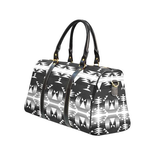 Between the Mountains Black and White New Waterproof Travel Bag/Large (Model 1639) Waterproof Travel Bags (1639) e-joyer 