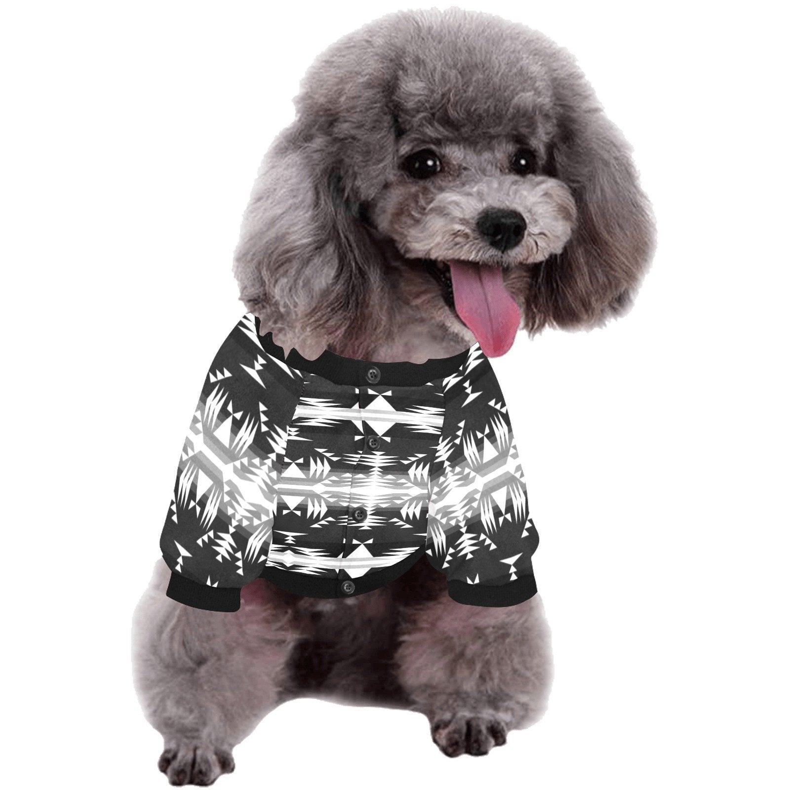 Between the Mountains Black and White Pet Dog Round Neck Shirt Pet Dog Round Neck Shirt e-joyer 